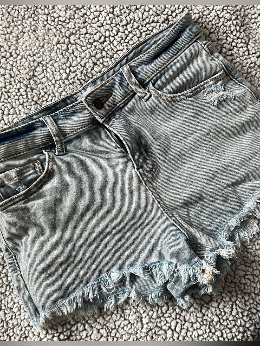 Women's Light Wash Distressed Denim Shorts